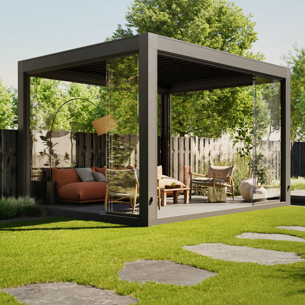 Lamellendak in de tuin Inclina