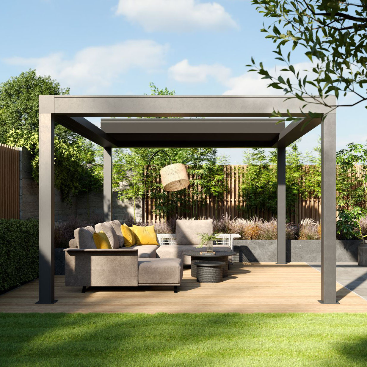 Lamellendak in de tuin Ritira